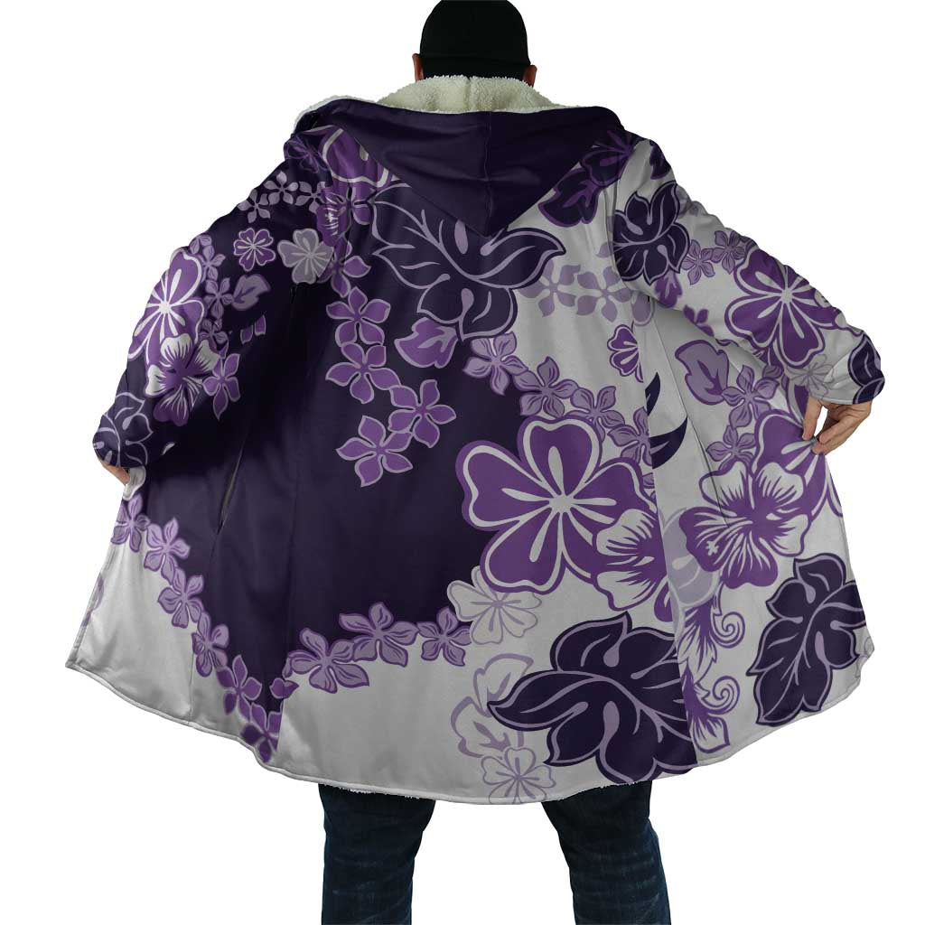 Purple Hibiscus Plumeria Floral Cloak - Polynesian Pride