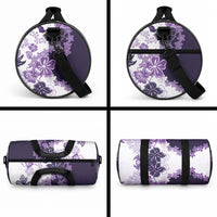 Purple Hibiscus Plumeria Floral Duffle Bag