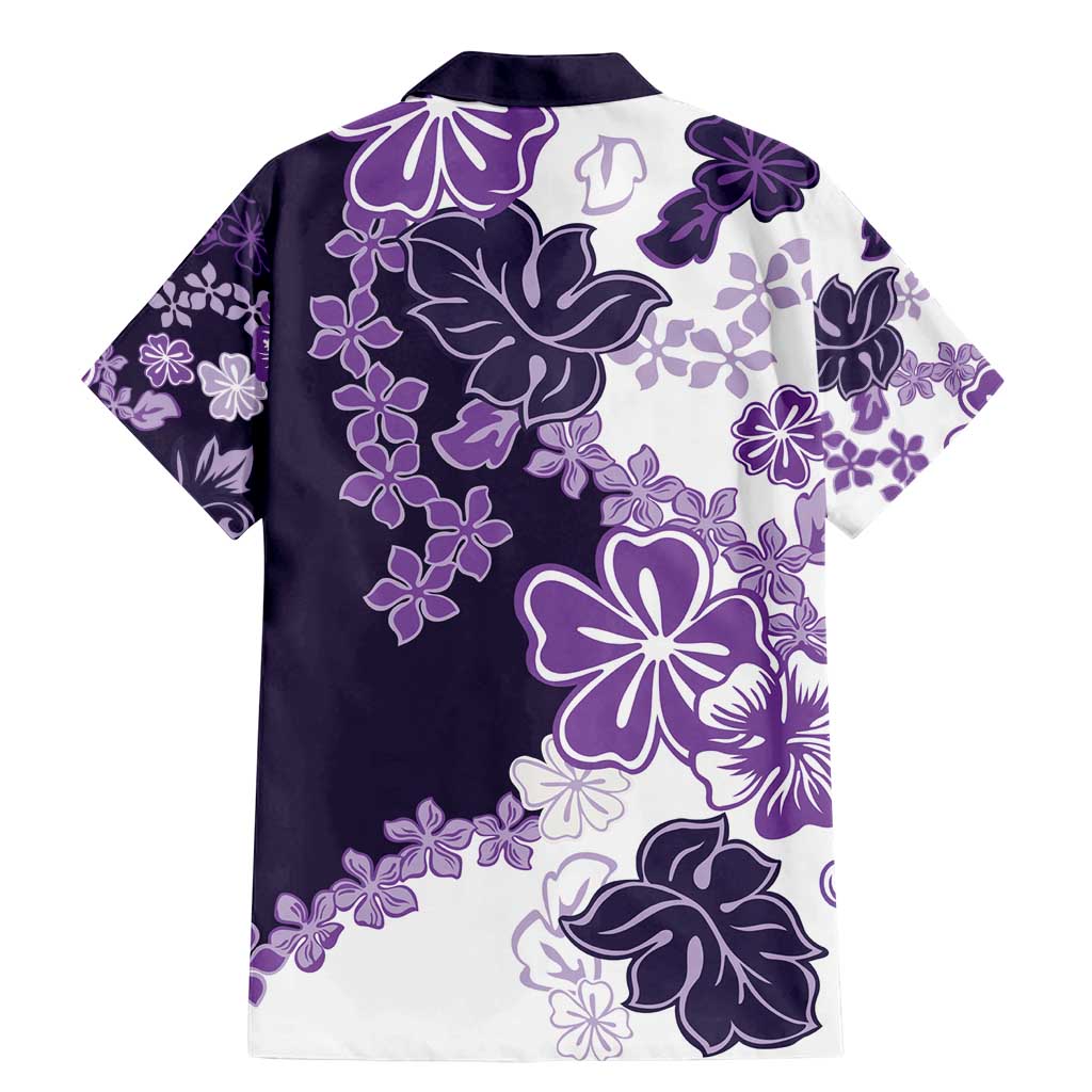 Purple Hibiscus Plumeria Floral Family Matching Mermaid Dress and Hawaiian Shirt LT01 - Polynesian Pride