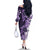 Purple Hibiscus Plumeria Floral Family Matching Off The Shoulder Long Sleeve Dress and Hawaiian Shirt - Polynesian Pride