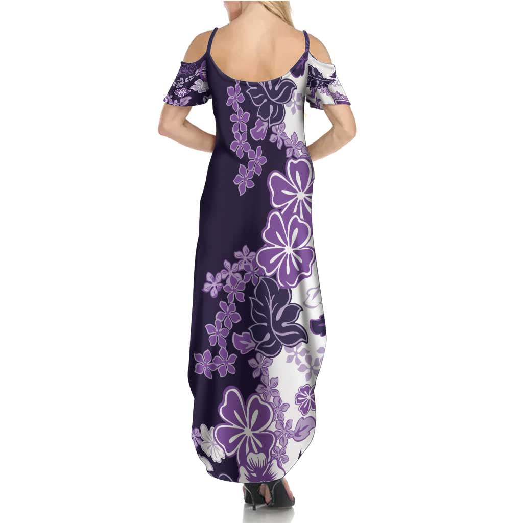 Purple Hibiscus Plumeria Floral Family Matching Summer Maxi Dress and Hawaiian Shirt - Polynesian Pride