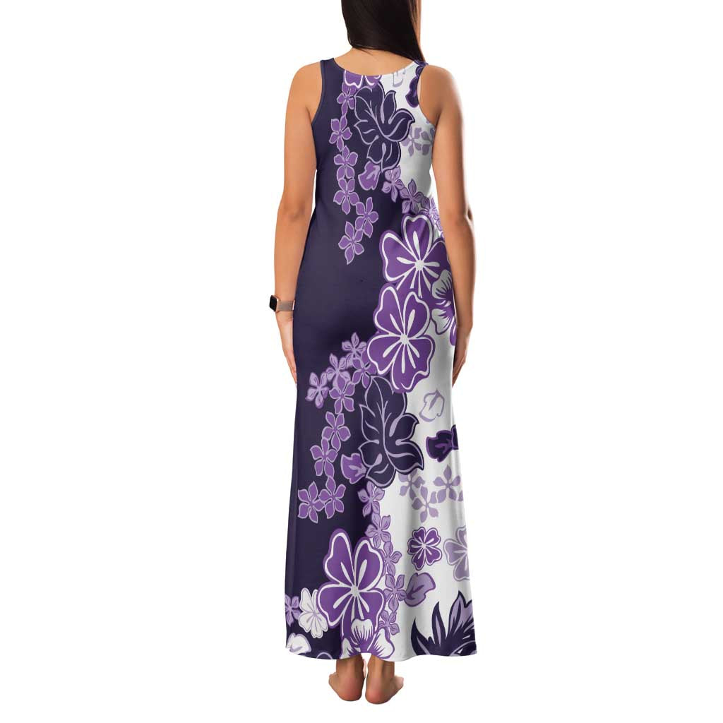 Purple Hibiscus Plumeria Floral Family Matching Tank Maxi Dress and Hawaiian Shirt LT01 - Polynesian Pride
