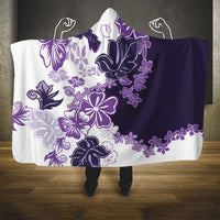 Purple Hibiscus Plumeria Floral Hooded Blanket LT01 - Polynesian Pride