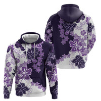 Purple Hibiscus Plumeria Floral Hoodie - Polynesian Pride