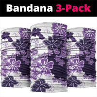 Purple Hibiscus Plumeria Floral Neck Gaiter LT01