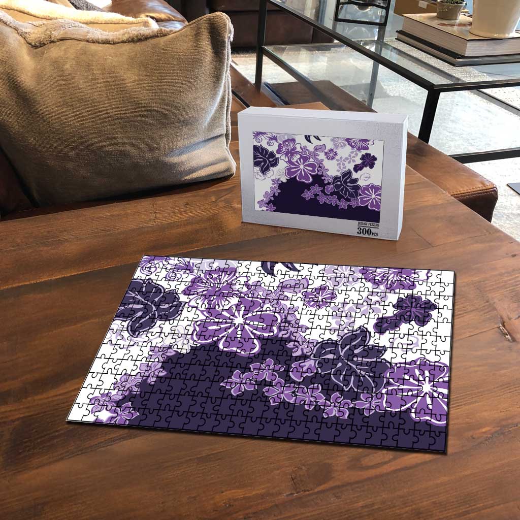 Purple Hibiscus Plumeria Floral Puzzle LT01