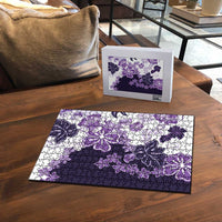 Purple Hibiscus Plumeria Floral Puzzle LT01
