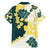 Yelow Teal Hibiscus Plumeria Floral Family Matching Long Sleeve Bodycon Dress and Hawaiian Shirt - Polynesian Pride
