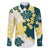 Yelow Teal Hibiscus Plumeria Floral Family Matching Long Sleeve Bodycon Dress and Hawaiian Shirt - Polynesian Pride