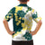 Yelow Teal Hibiscus Plumeria Floral Family Matching Short Sleeve Bodycon Dress and Hawaiian Shirt - Polynesian Pride