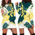 Yelow Teal Hibiscus Plumeria Floral Hoodie Dress - Polynesian Pride