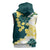 Yelow Teal Hibiscus Plumeria Floral Sleeveless Zip Hoodie - Polynesian Pride