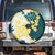 Yelow Teal Hibiscus Plumeria Floral Spare Tire Cover - Polynesian Pride