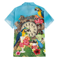 Personalized It's 5 o'clock Somewhere Family Matching Puletasi and Hawaiian Shirt Hawaiian Tropical Parrots - Polynesian Pride