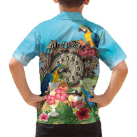 Personalized It's 5 o'clock Somewhere Family Matching Summer Maxi Dress and Hawaiian Shirt Hawaiian Tropical Parrots - Polynesian Pride