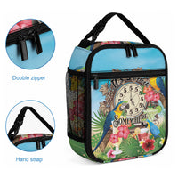 It's 5 o'clock Somewhere Lunch Bag Hawaiian Tropical Parrots