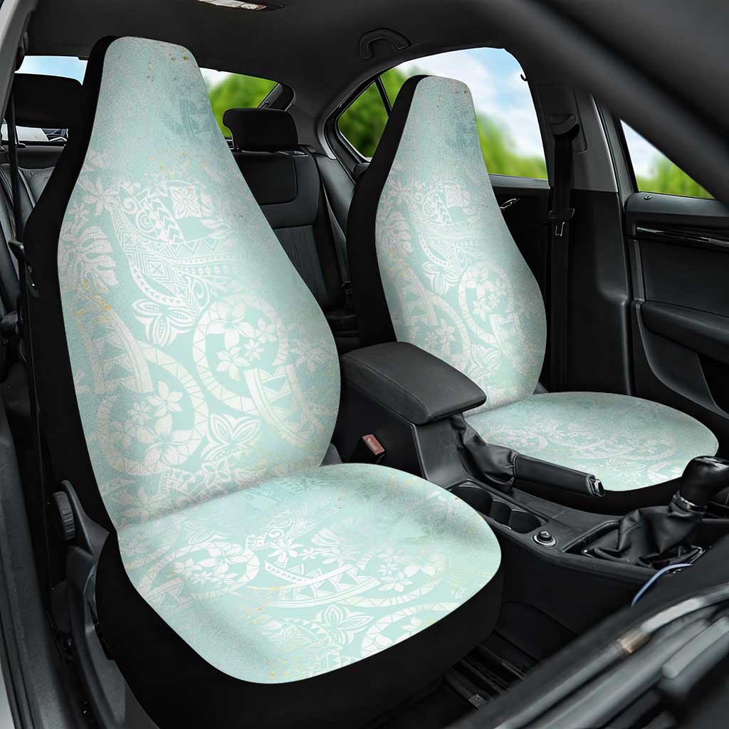 Polynesian Tiare Monstera Seafoam Green Car Seat Cover Liquid Style LT01 One Size Green - Polynesian Pride