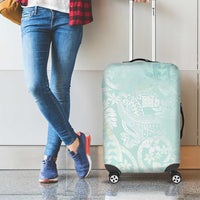 Polynesian Tiare Monstera Seafoam Green Luggage Cover Liquid Style - Polynesian Pride