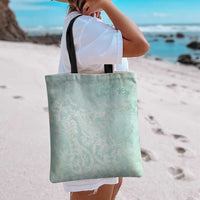 Polynesian Tiare Monstera Seafoam Green Tote Bag Liquid Style LT01 - Polynesian Pride