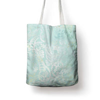 Polynesian Tiare Monstera Seafoam Green Tote Bag Liquid Style LT01 - Polynesian Pride