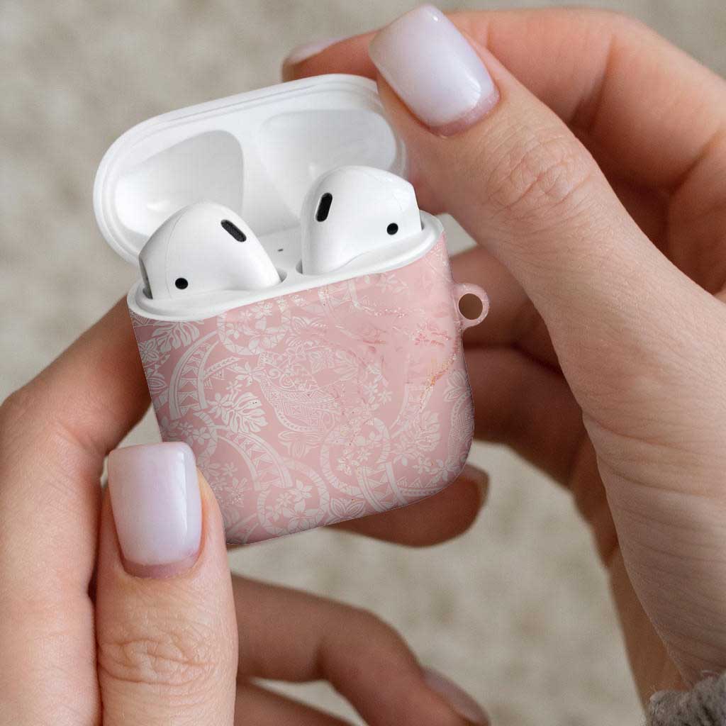 Polynesian Tiare Monstera Soft Pink AirPods Case Liquid Style - Polynesian Pride