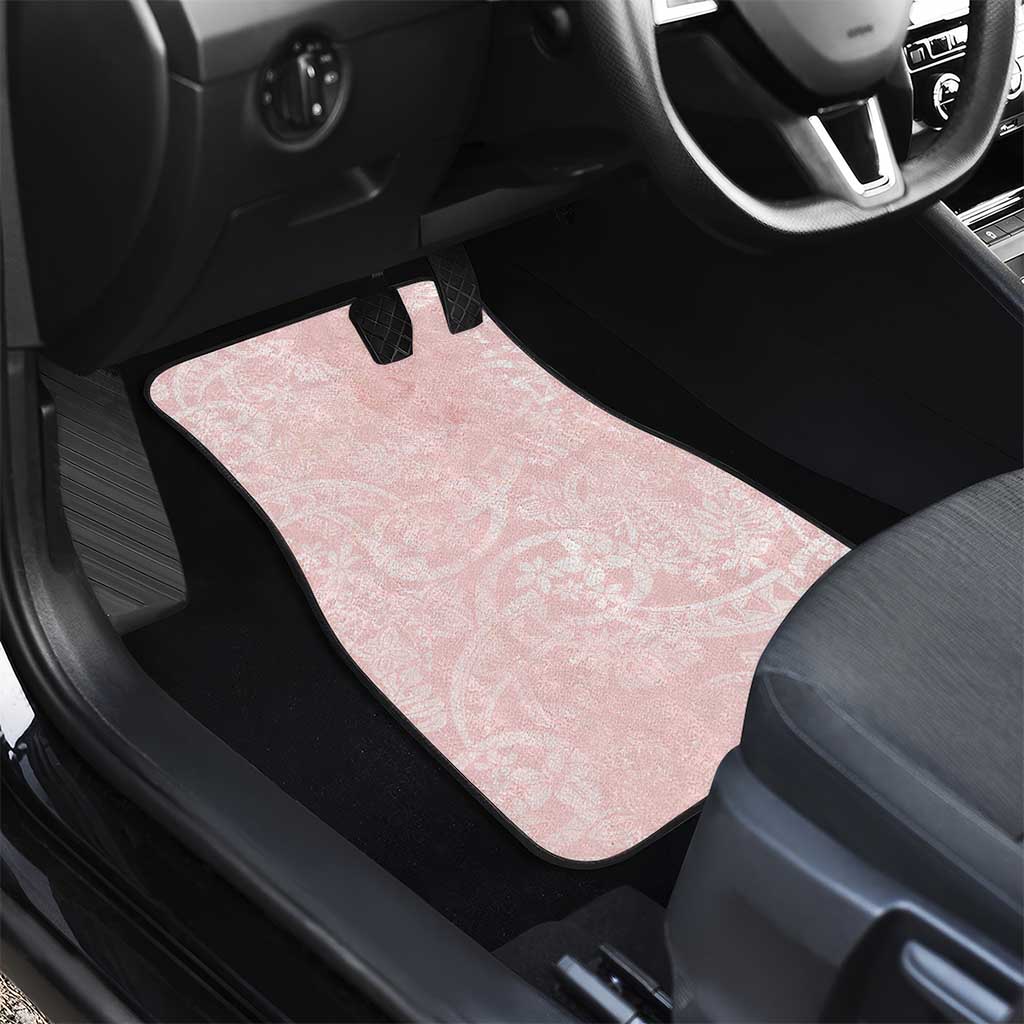 Polynesian Tiare Monstera Soft Pink Car Mats Liquid Style - Polynesian Pride