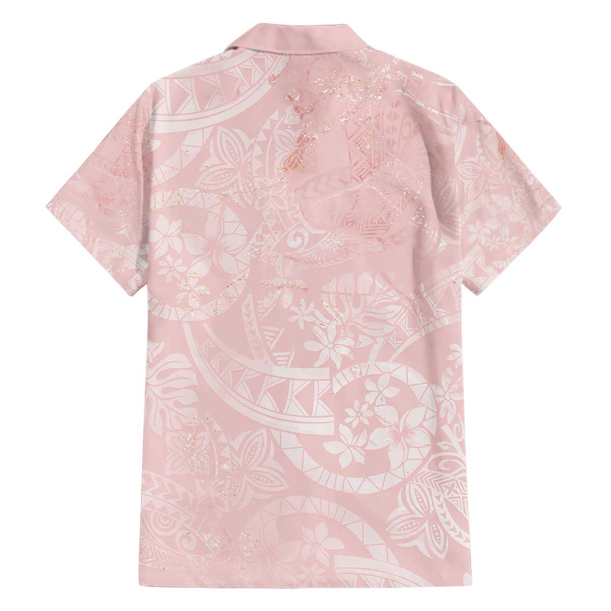 Polynesian Tiare Monstera Soft Pink Family Matching Off The Shoulder Long Sleeve Dress and Hawaiian Shirt Liquid Style LT01 - Polynesian Pride