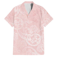 Polynesian Tiare Monstera Soft Pink Family Matching Puletasi and Hawaiian Shirt Liquid Style - Polynesian Pride