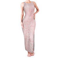 Polynesian Tiare Monstera Soft Pink Family Matching Tank Maxi Dress and Hawaiian Shirt Liquid Style - Polynesian Pride