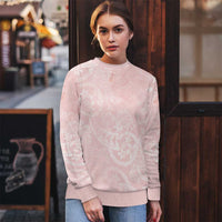 Polynesian Tiare Monstera Soft Pink Ugly Christmas Sweater Liquid Style - Polynesian Pride