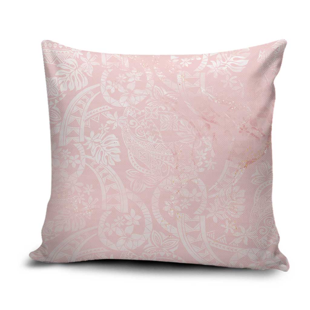 Polynesian Tiare Monstera Soft Pink Pillow Cover Liquid Style LT01 Pink - Polynesian Pride