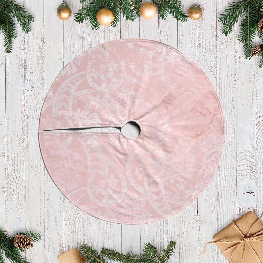Polynesian Tiare Monstera Soft Pink Tree Skirt Liquid Style LT01 Casual Pink - Polynesian Pride