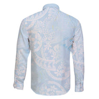 Polynesian Tiare Monstera Baby Blue Family Matching Puletasi and Hawaiian Shirt Liquid Style - Polynesian Pride