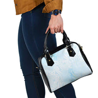 Polynesian Tiare Monstera Baby Blue Shoulder Handbag Liquid Style - Polynesian Pride