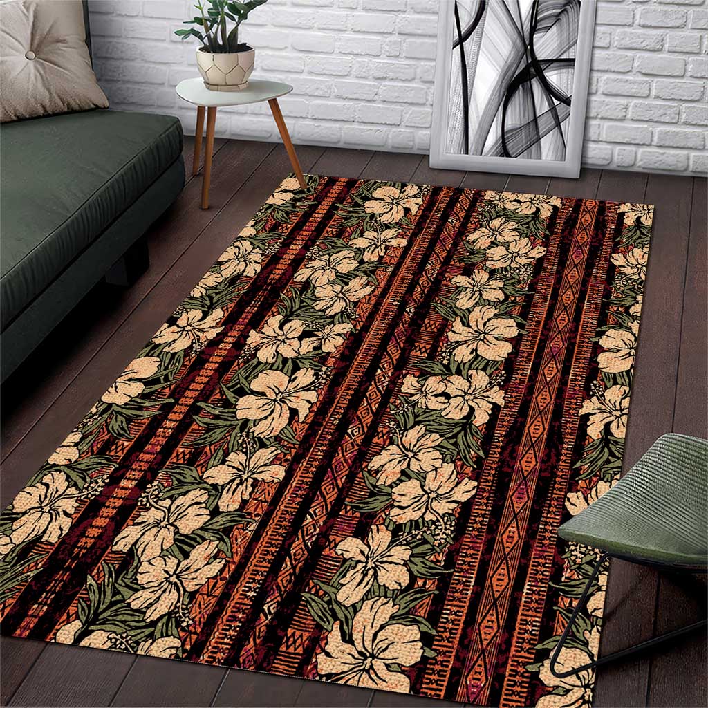 Hawaii Hibiscus Area Rug Retro Style - Polynesian Pride
