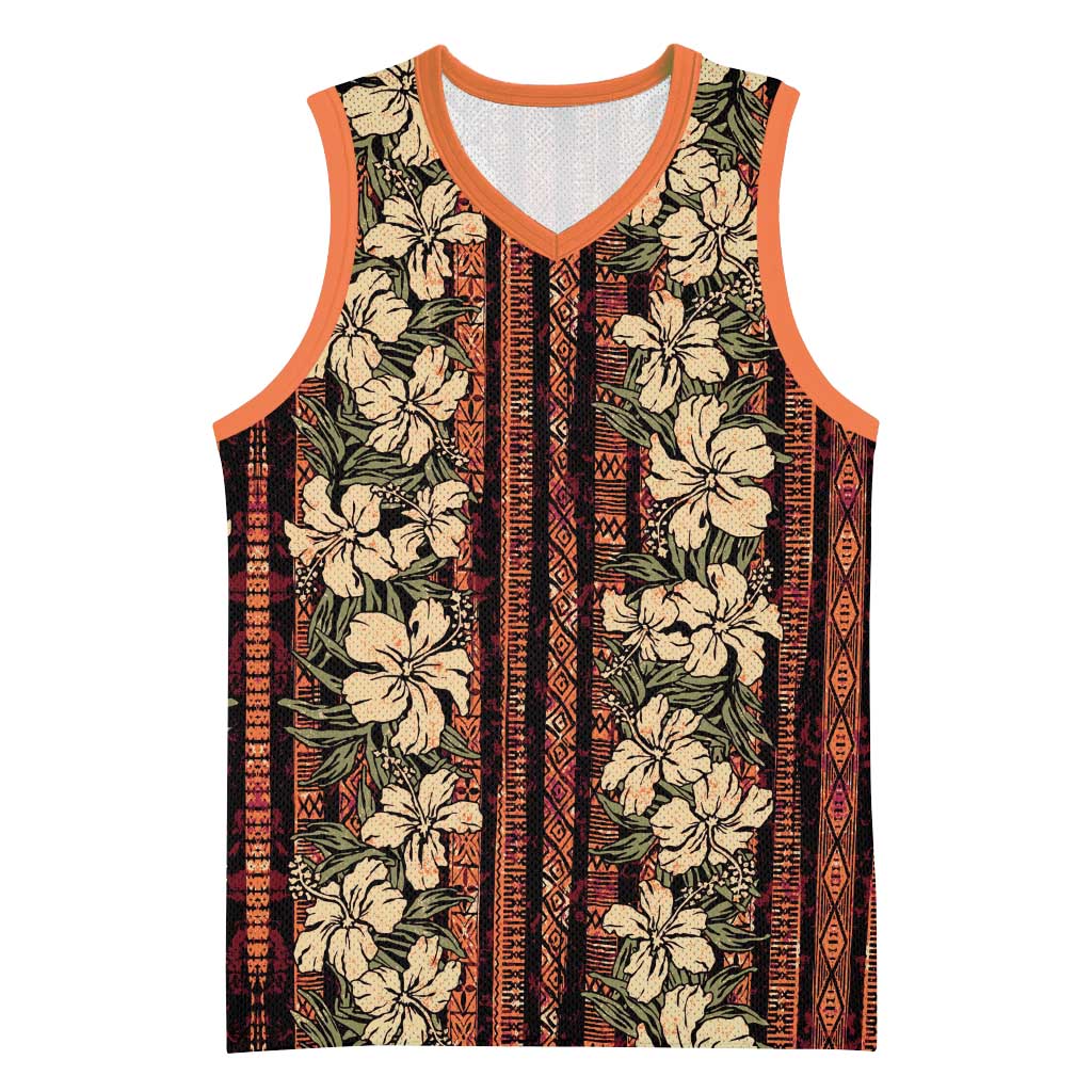 Hawaii Hibiscus Basketball Jersey Retro Style - Polynesian Pride