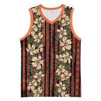 Hawaii Hibiscus Basketball Jersey Retro Style - Polynesian Pride