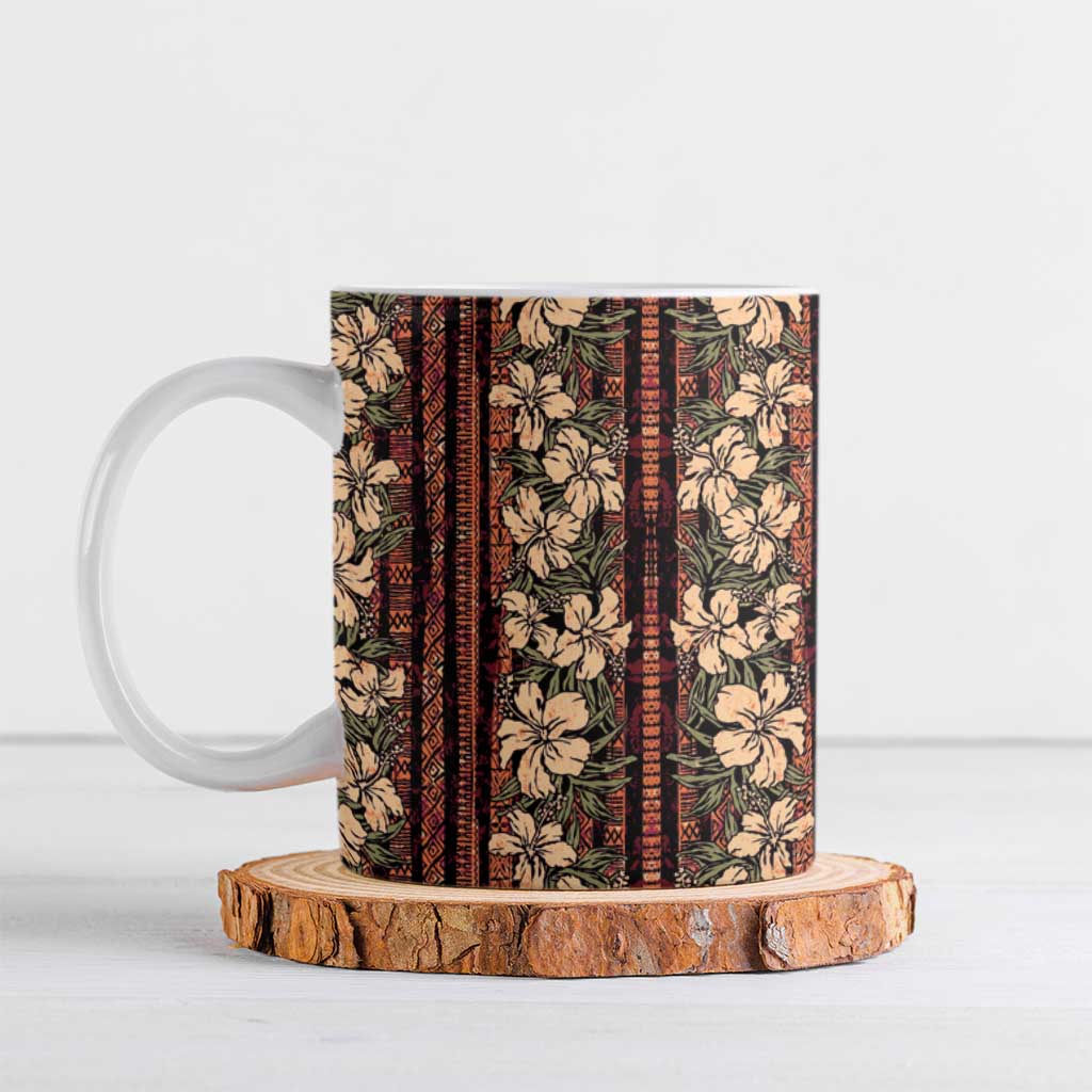 Hawaii Hibiscus Ceramic Mug Retro Style - Polynesian Pride