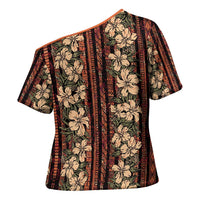 Hawaii Hibiscus Cross Shoulder Shirt Retro Style - Polynesian Pride