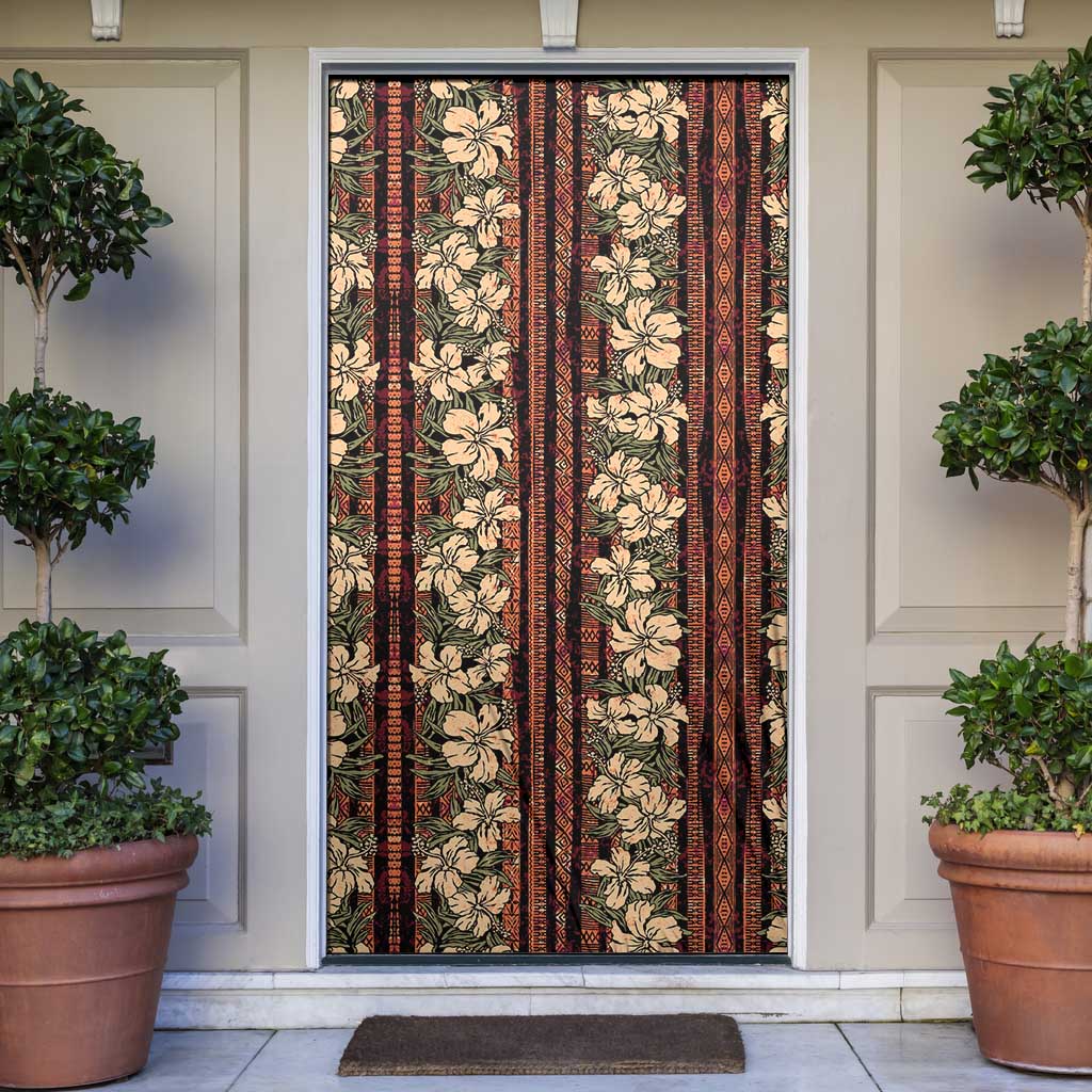Hawaii Hibiscus Door Cover Retro Style - Polynesian Pride