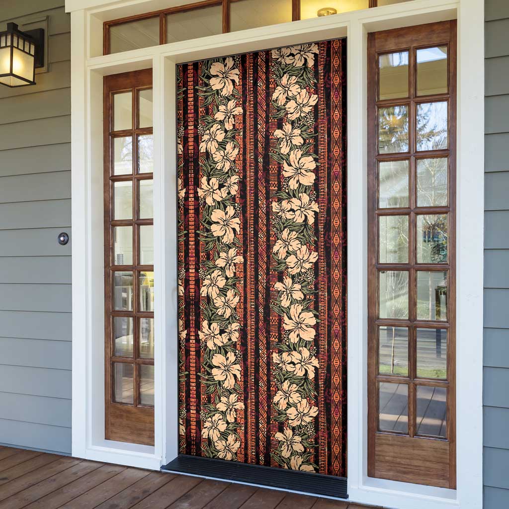 Hawaii Hibiscus Door Cover Retro Style - Polynesian Pride