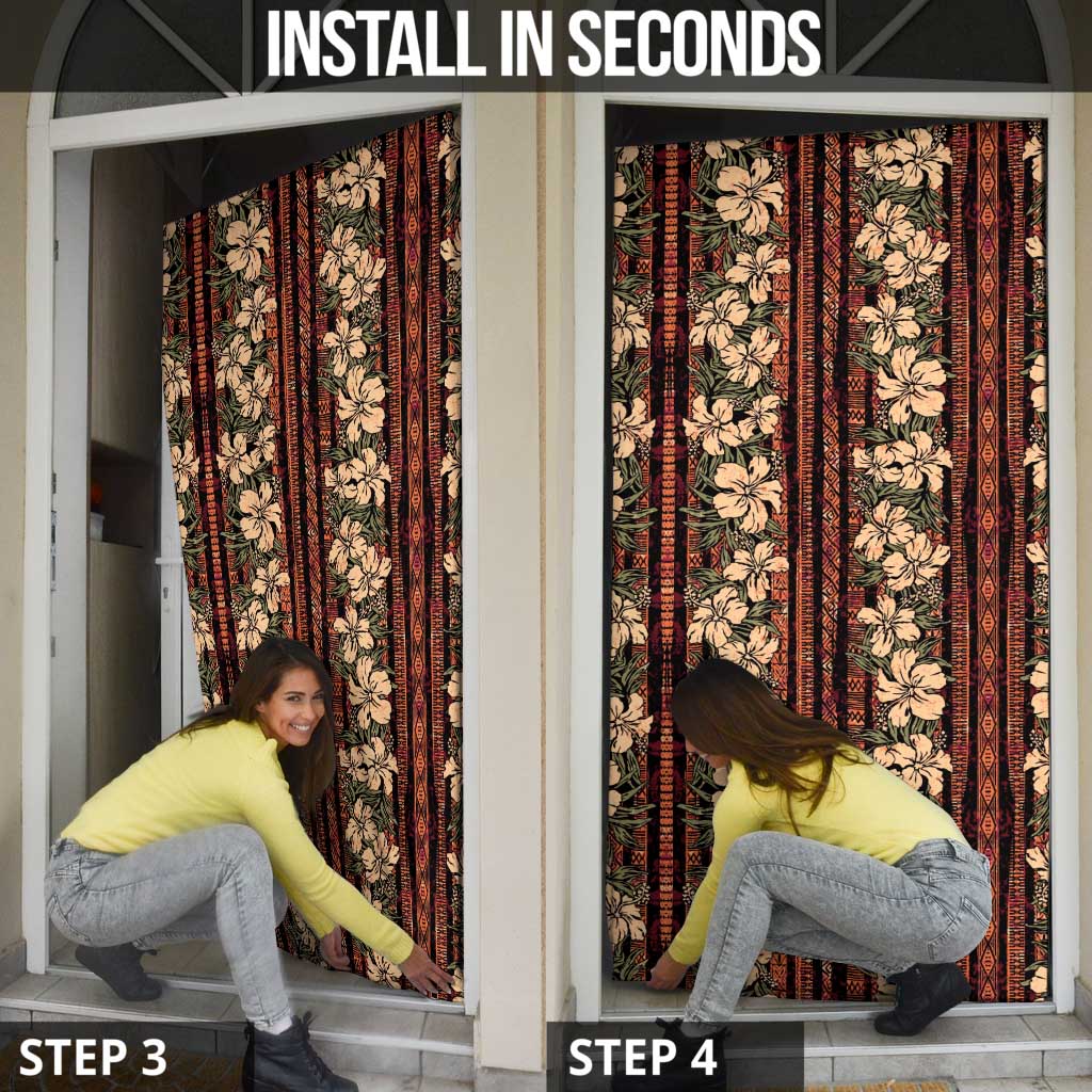 Hawaii Hibiscus Door Cover Retro Style - Polynesian Pride