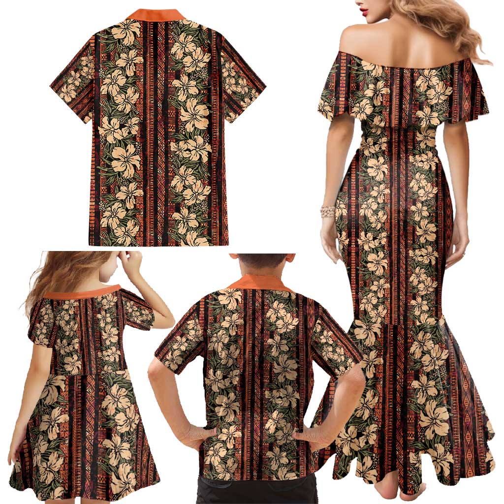 Hawaii Hibiscus Family Matching Mermaid Dress and Hawaiian Shirt Retro Style LT01 - Polynesian Pride