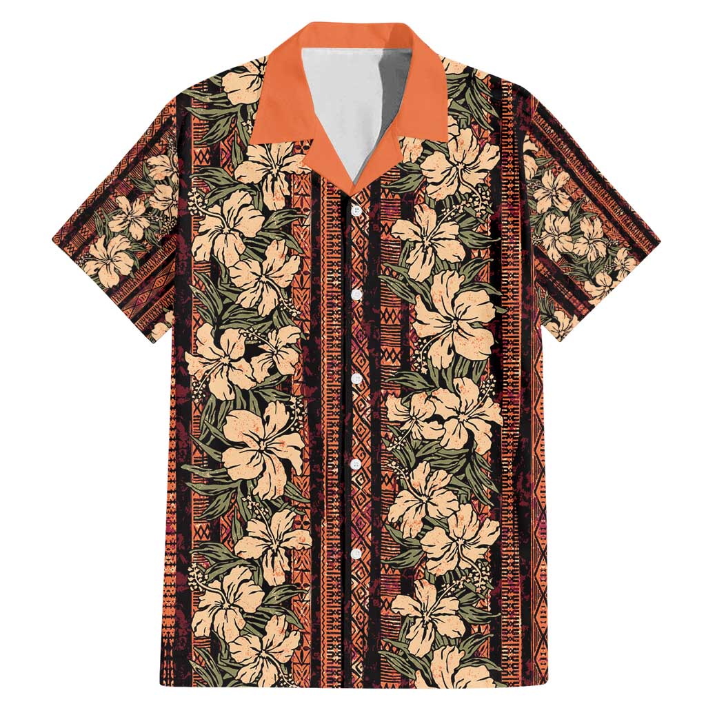 Hawaii Hibiscus Family Matching Mermaid Dress and Hawaiian Shirt Retro Style LT01 Dad's Shirt - Short Sleeve Brown - Polynesian Pride