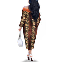 Hawaii Hibiscus Family Matching Off The Shoulder Long Sleeve Dress and Hawaiian Shirt Retro Style - Polynesian Pride