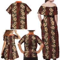 Hawaii Hibiscus Family Matching Off Shoulder Maxi Dress and Hawaiian Shirt Retro Style LT01 - Polynesian Pride