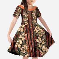 Hawaii Hibiscus Family Matching Puletasi and Hawaiian Shirt Retro Style - Polynesian Pride
