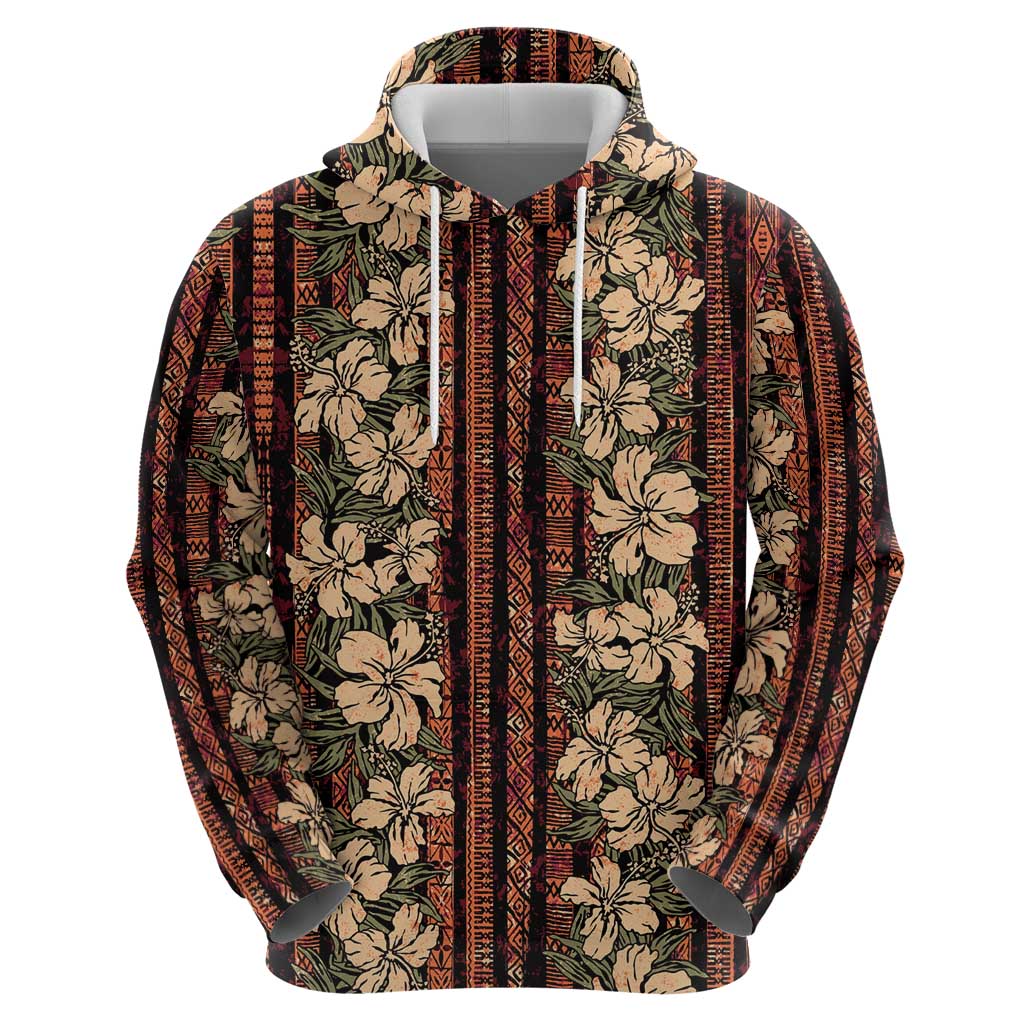 Hawaii Hibiscus Hoodie Retro Style - Polynesian Pride
