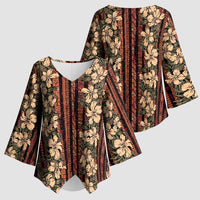 Hawaii Hibiscus Kimono Sleeve Blouse Retro Style - Polynesian Pride
