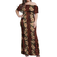 Hawaii Hibiscus Off Shoulder Maxi Dress Retro Style - Polynesian Pride
